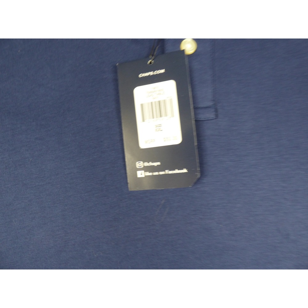 Chaps Mens XXL Pima Cotton Short Sleeve Polo Shirt Navy Blue Solid New - Picture 5 of 9
